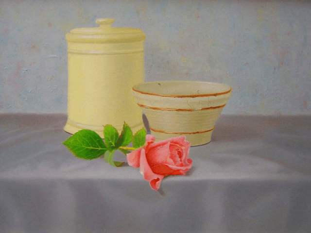 Aardewerk en een roosje