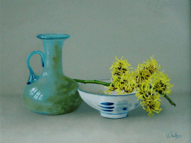 Romeins flesje en hamamelis