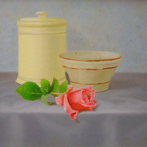 Aardewerk en een roosje