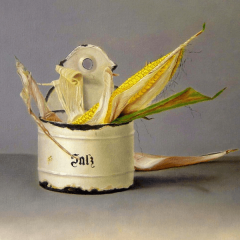 Emaile zoutpot met mais