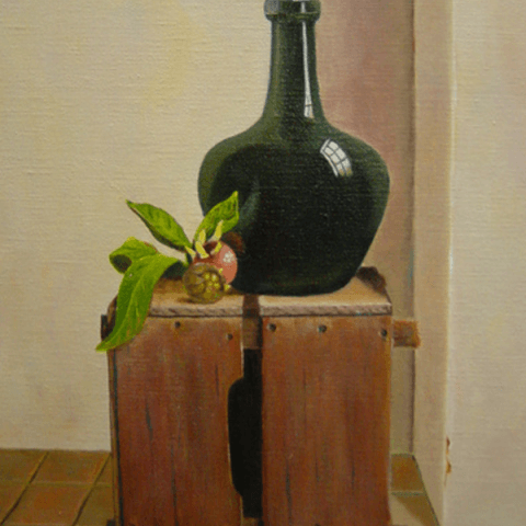 Houten kistje en mispels