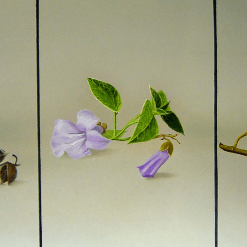 Drieluik Paulownia 3 jaargetijdenaneel