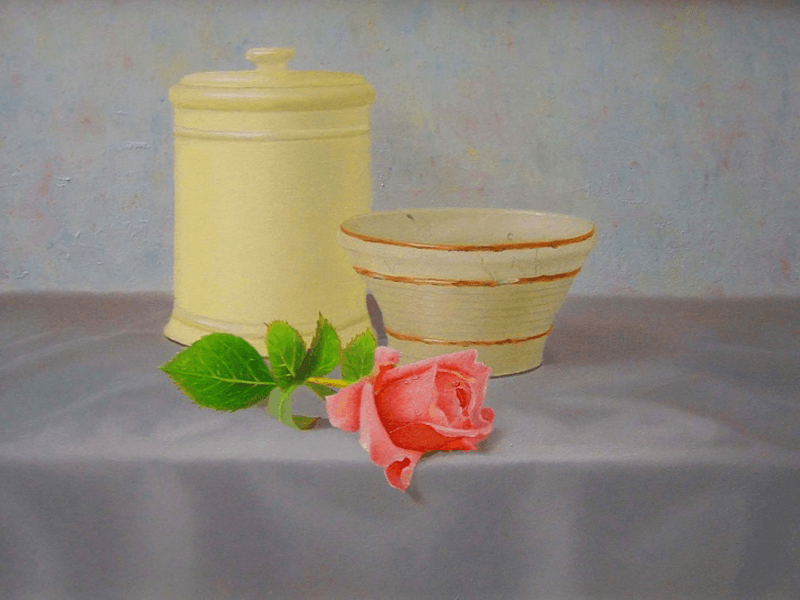 Aardewerk en een roosje