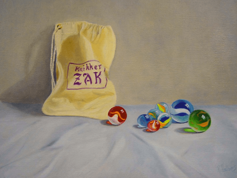 Knikkers met knikkerzak