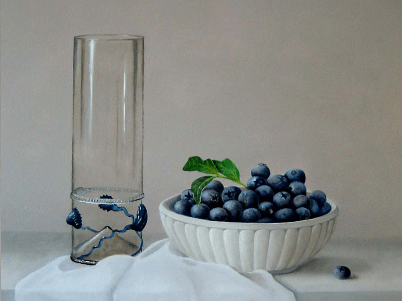 Kometenbeker en blauwe bessen