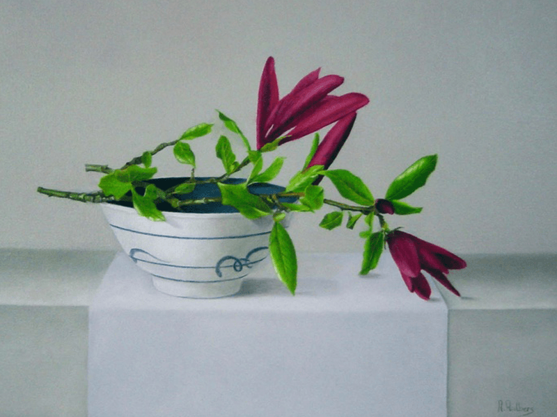 Magnolia op chinees kommetje