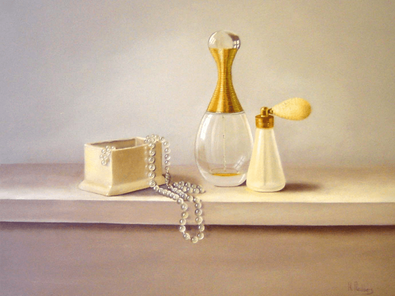 Parfumflesjes en parels