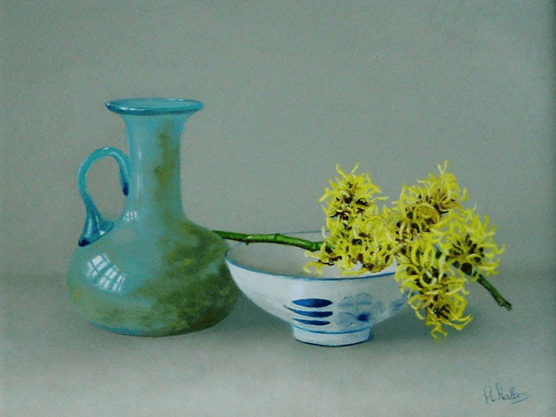 Romeins flesje en hamamelis