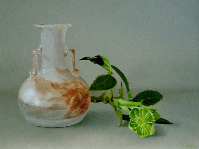 Romeins glas en helleborus