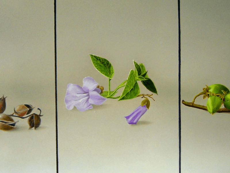 Drieluik Paulownia 3 jaargetijdenaneel